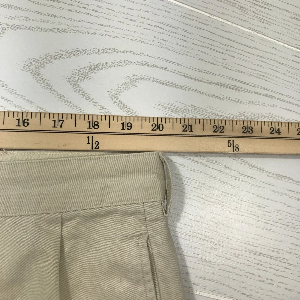 Vintage Polo Ralph Lauren Chino Pants 40x30 Beige Heavy Twill Cotton Pleated 90s